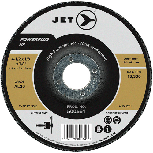 Powerplus NF Cutting Wheel, 4-1/2" x 1/8", 7/8" Arbor, Type 27 EastCoast Offshore Supplies