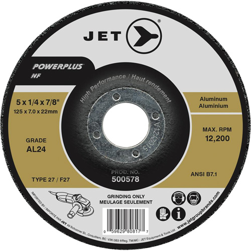 AL24 Powerplus NF Grinding Wheel, 4-1/2" x 1/4", 7/8" Arbor, Type 27 EastCoast Offshore Supplies