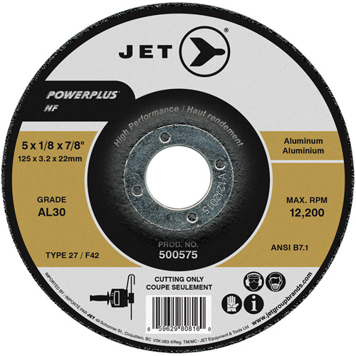 AL30 POWERPLUS NF Cutting Wheel, 5" x 1/8", 7/8" Arbor, Type 27, 12200 RPM EastCoast Offshore Supplies