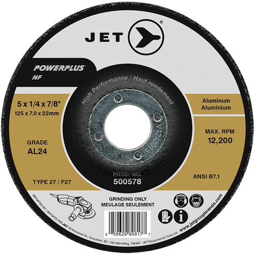 Powerplus NF Grinding Wheel, 5" x 0.25", 1/4" Arbor, Type T27 EastCoast Offshore Supplies