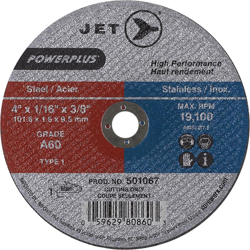 Meule &agrave; tronçonner POWERPLUS A60, 4" x 1/16", Arbre de 3/8", Type 1, 19100 Tr/min EastCoast Offshore Supplies