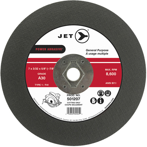 Power Abrasive Cut-Off Wheel, 7" x 3/32", 5/8" Arbor, Type 1, 8600 RPM EastCoast Offshore Supplies