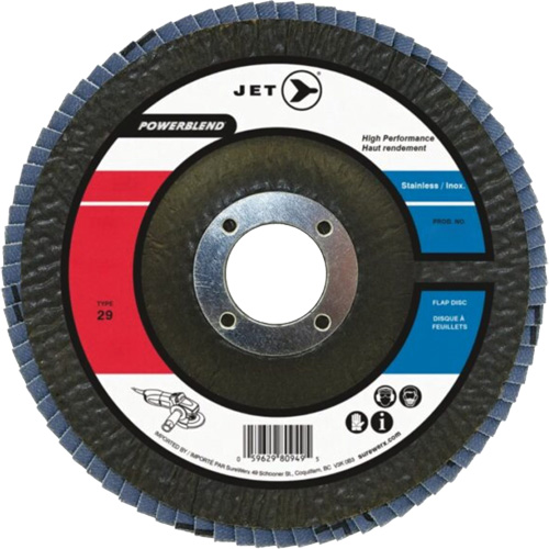 Disque &agrave; lamelles POWERBLEND, 5" x 7/8", Type 29, Grain Z120, Alumine de zirconium EastCoast Offshore Supplies