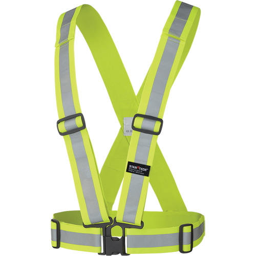 5592 Elastic Safety Harness, High Visibility Lime-Yellow, Silver Reflective Colour, One Size EastCoast Offshore Supplies