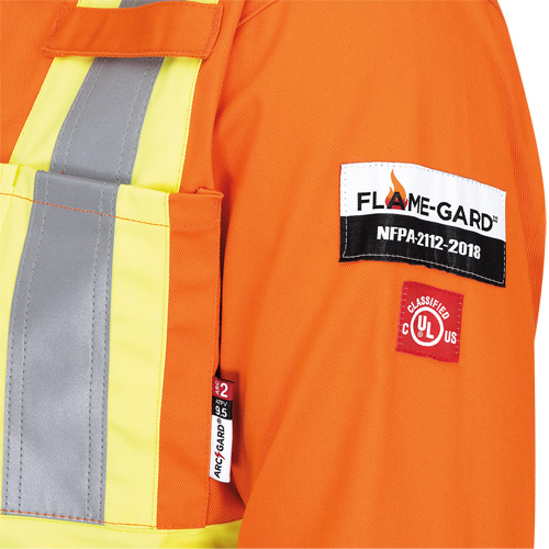 5555 High Visibility FR Rated & Arc Rated Safety Coveralls, Size 36, High Visibility Orange, 11 cal/cm² EastCoast Offshore Supplies