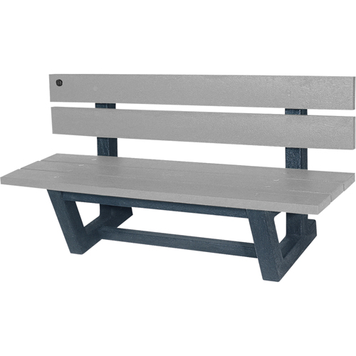 Outdoor Park Benches, Recycled Plastic, 72" L x 23-3/16" W x 29-13/16" H, Grey EastCoast Offshore Supplies