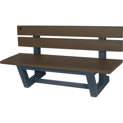 Outdoor Park Benches, Recycled Plastic, 60" L x 22-13/16" W x 29-13/16" H, Umber EastCoast Offshore Supplies