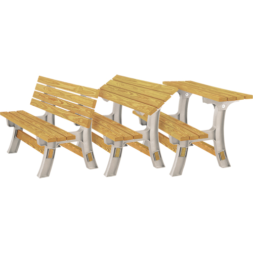 Basics&reg; Flip Top Park Bench / Table, Plastic, 96" L x 26" W x 34" H, Sand EastCoast Offshore Supplies