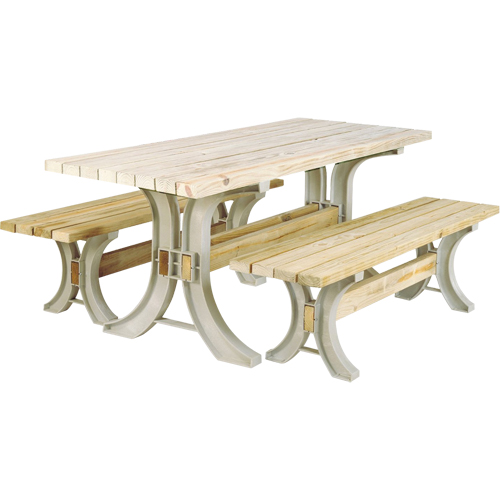 2x4 Basics&reg; Picnic Table & Benches Kit, 8' L x 30" W, Sand EastCoast Offshore Supplies