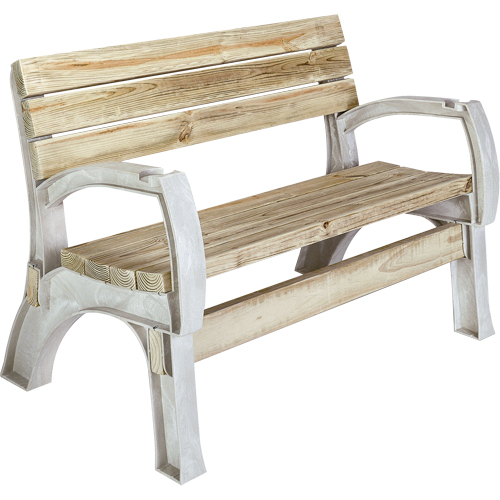 Basics&reg; Park Bench, Polyethylene, 72" L x 15" W x 32" H, Sand EastCoast Offshore Supplies