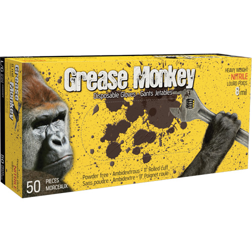Gants Grease Monkey, Grand, Nitrile, 8 mils, Sans poudre, Noir EastCoast Offshore Supplies