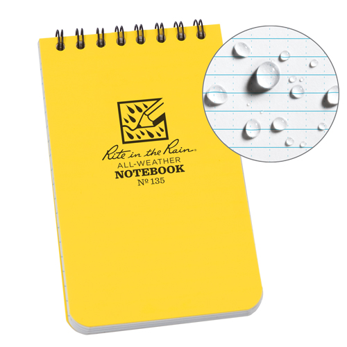 Carnet de notes de poche &agrave; spirale, Couverture souple, Jaune, 100 Pages, 3" , 5"  EastCoast Offshore Supplies