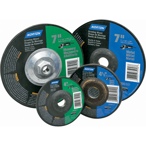 Gemini&reg; Depressed Centre Grinding Wheels, 4" x 1/4", 5/8" Arbor, Aluminum Oxide, Type 27 EastCoast Offshore Supplies