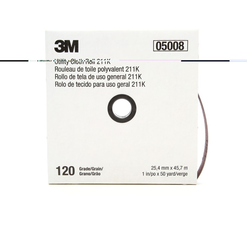 Rouleau de toile abrasive utilitaire 211K, Oxyde d'aluminium, 1" la x 150' lo, Grain 120 EastCoast Offshore Supplies