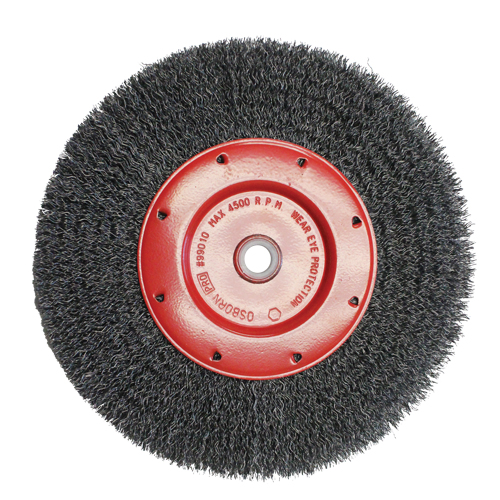 Brosses &eacute;conomiques &agrave; fils cr&ecirc;p&eacute;s - Face &eacute;troite, 6" dia., Fils 0.014, Arbre 2" EastCoast Offshore Supplies