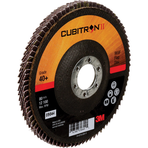 Disque &agrave; lamelles 969F Cubitron II , 5" x 7/8", Type 27, Grain 40+, C&eacute;ramique EastCoast Offshore Supplies