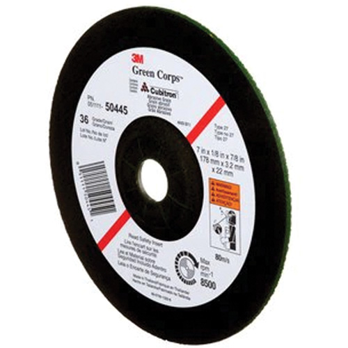 Green Corps Depressed Centre Wheel, 7" x 1/8", 7/8" Arbor, Ceramic, Type 27 EastCoast Offshore Supplies