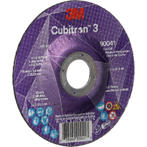 Cubitron 3 Cut-Off Wheel, 4-1/2" x 0.045", 7/8" Arbor, Type T27, Ceramic, 13300 RPM EastCoast Offshore Supplies