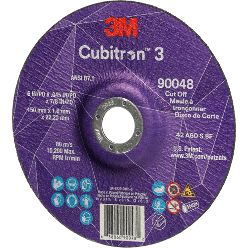 Cubitron 3 Cut-Off Wheel, 6" x 0.045", 7/8" Arbor, Type T27, Ceramic, 10200 RPM EastCoast Offshore Supplies