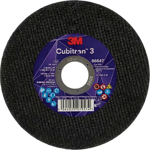 Cubitron 3 Cutting Disc, 5" x 9/32", 3/8" Arbor, Type 41 EastCoast Offshore Supplies