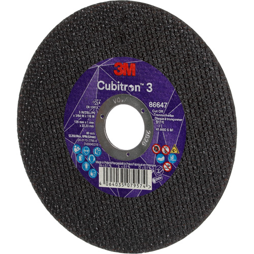 Cubitron 3 Cutting Disc, 5" x 9/32", 3/8" Arbor, Type 41 EastCoast Offshore Supplies