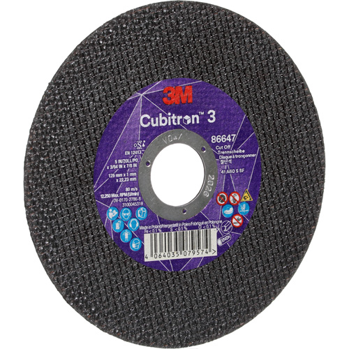 Cubitron 3 Cutting Disc, 5" x 9/32", 3/8" Arbor, Type 41 EastCoast Offshore Supplies