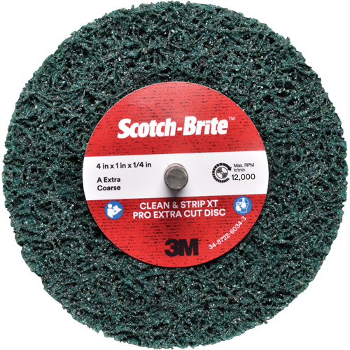 Disque Clean and Strip XT Pro Extra Cut Disc XC-DC Scotch-Brite, 4" dia., Grain Extra grossier, Oxyde d'aluminium EastCoast Offshore Supplies