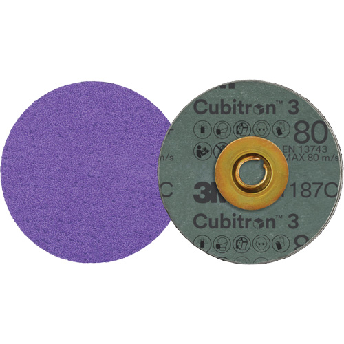 Disque en fibre Roloc Cubitron 3, 3" dia., Grain 80+, C&eacute;ramique EastCoast Offshore Supplies