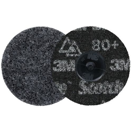 Meule robuste pour le conditionnement de pr&eacute;cision des surfaces Scotch-Brite Roloc, HD-DR, 3" dia., Grain 80+, C&eacute;ramique EastCoast Offshore Supplies