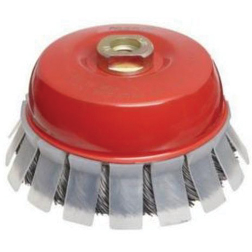 Knotted Wire Cup Brush with Protective Guard, 2-3/4" Dia. x 5/8"-11 Arbor EastCoast Offshore Supplies