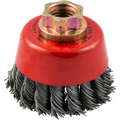 Knotted Wire Cup Brush, 2-3/4" Dia. x 5/8"-11 Arbor EastCoast Offshore Supplies