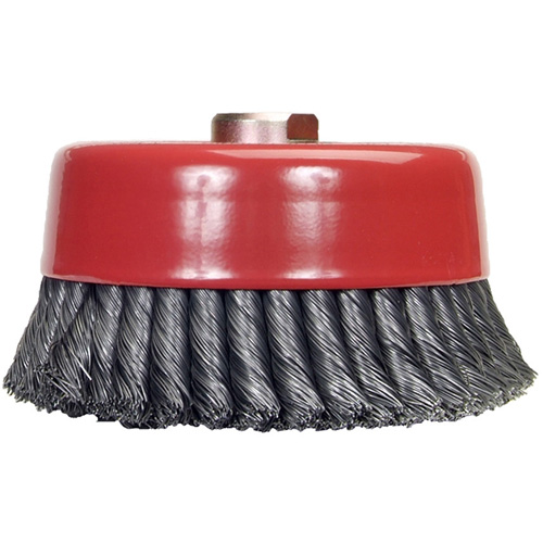 Knotted Wire Cup Brush, 6" Dia. x 5/8"-11 Arbor EastCoast Offshore Supplies