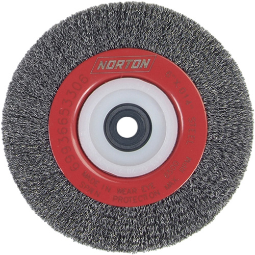 Roue d'&eacute;tabli sertie, 6" dia., Fils 0,014", Arbre 1/2"-2 EastCoast Offshore Supplies