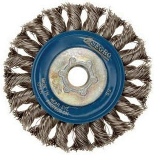 Full Cable Twist Wire Wheel, 5" Dia., 0.02" Fill, 5/8"-11 Arbor, Stainless Steel EastCoast Offshore Supplies