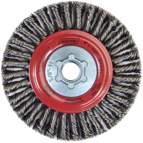 Stringer Bead Knot Wire Brush For Angle Grinders, 4" Dia., 0.02" Fill, 5/8"-11 Arbor, Steel EastCoast Offshore Supplies