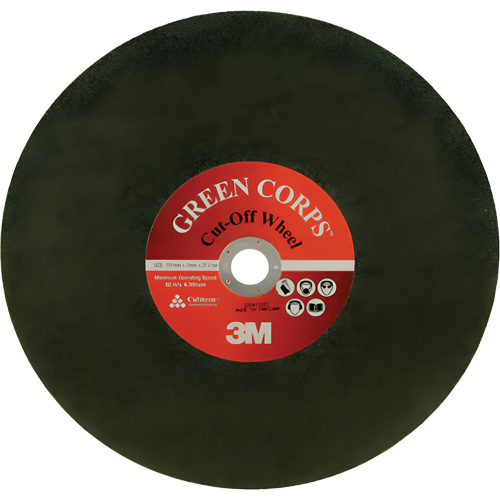 Green Corps Cut Off Wheel, 13-9/10" x 0.118", 1" Arbor, Ceramic, 20000 RPM EastCoast Offshore Supplies