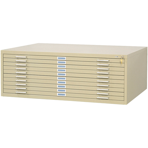 Steel Plan Files, 10 Drawers, 46-3/8" W x 35-3/8" D x 16-1/2" H EastCoast Offshore Supplies