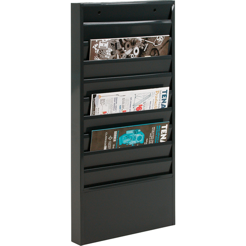 Literature Storage Racks, Stationary, 10 Slots, Steel, 13-1/8" W x 2" D x 26-1/4" H EastCoast Offshore Supplies