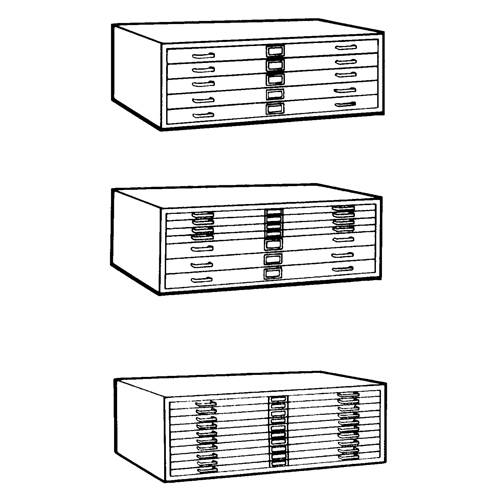 Steel Plan Files, 5 Drawers, 40-3/8" W x 29-3/8" D x 16-1/2" H EastCoast Offshore Supplies