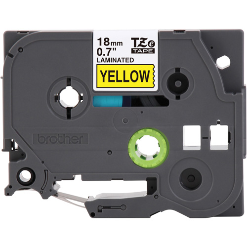 Tape Cartridge for P-touch&reg; Labeling System, 18 mm x 8 m, Black on Yellow EastCoast Offshore Supplies