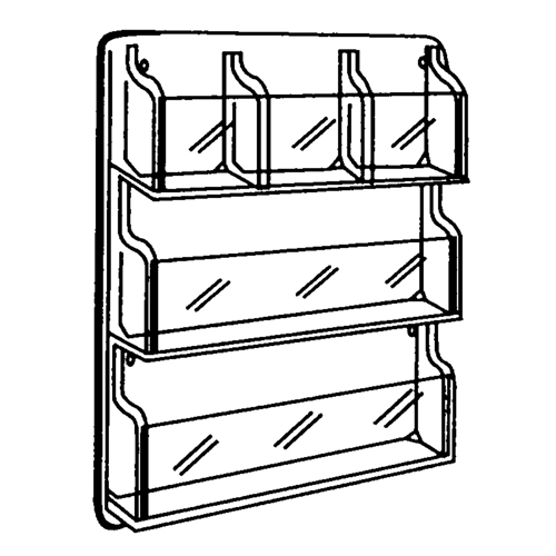 Pr&eacute;sentoirs, Mural, 9 fentes, Plastique, 30" la x 2" p x 36-7/8" h EastCoast Offshore Supplies