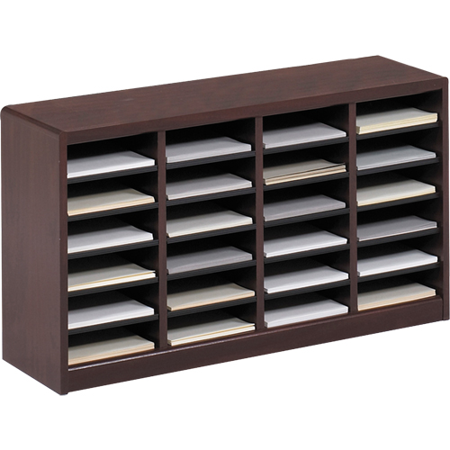 Casier &agrave; compartiments E-Z Stor pour documentation, Stationnaire, 24 fentes, Bois, 40" la x 11-3/4" p x 23" h EastCoast Offshore Supplies