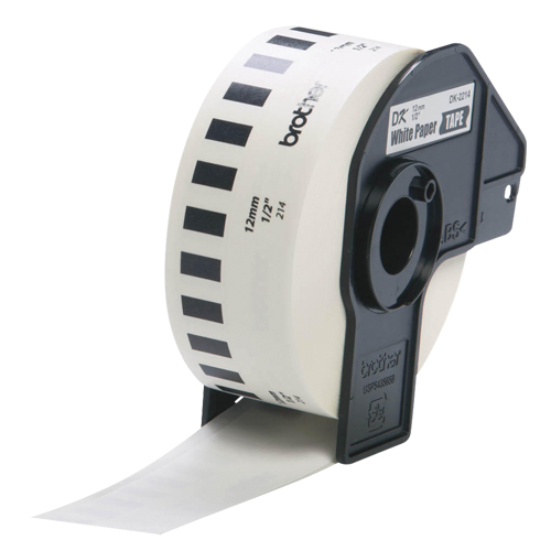 Tape Cartridge for P-touch&reg; Labeling System, 12 mm x 100', Black on White EastCoast Offshore Supplies