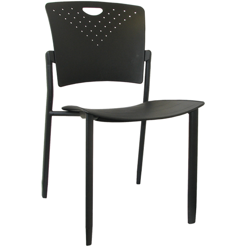 MaxX StaxX Stackable Chairs, Polypropylene, 17-1/4" High, 275 lbs. Capacity, Black EastCoast Offshore Supplies