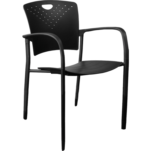 MaxX StaxX Stackable Chairs, Polypropylene, 17-1/4" High, 275 lbs. Capacity, Black EastCoast Offshore Supplies