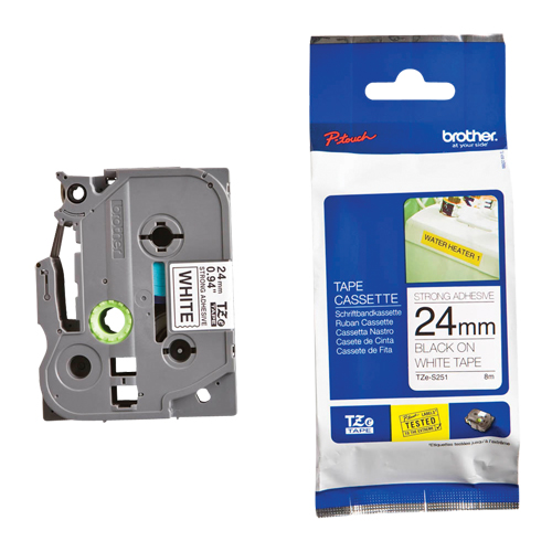 Laminated Industrial Tape, 24 mm x 13', Black on White EastCoast Offshore Supplies