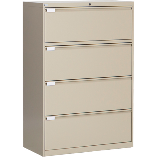 Lateral Filing Cabinet, Steel, 4 Drawers, 36" W x 18" D x 53-3/8" H, Beige EastCoast Offshore Supplies