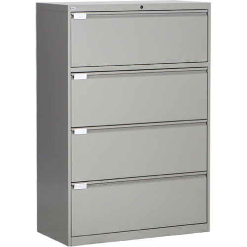 Lateral Filing Cabinet, Steel, 4 Drawers, 36" W x 18" D x 53-3/8" H, Grey EastCoast Offshore Supplies