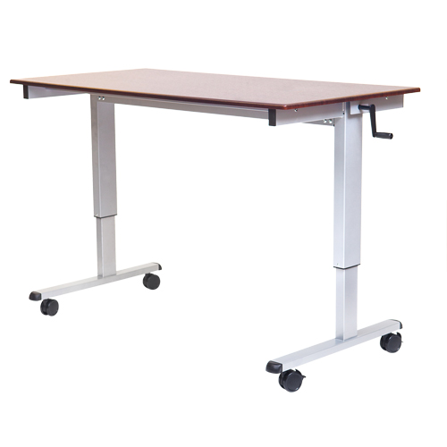 Postes de travail ajustables pour travail assis et debout , , 48-1/2" h x 48" la x 32-1/2" p, Noyer EastCoast Offshore Supplies