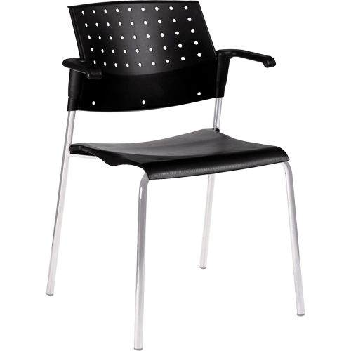 Stacking Chairs, Plastic, 33" High, 300 lbs. Capacity, Black EastCoast Offshore Supplies